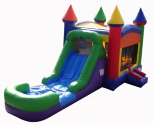 Quitman Family Fitness Tan Rainbow Bounce House Water Slide Wet Rainbow Bounce House Water Slide